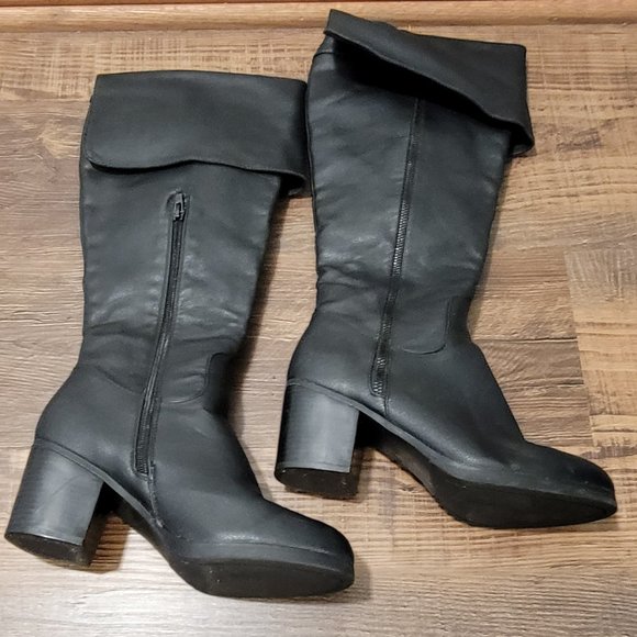 JUSTFAB Lewan women's over the knee beautiful black vegan lea boots. Sz: 7.5 - Picture 8 of 12